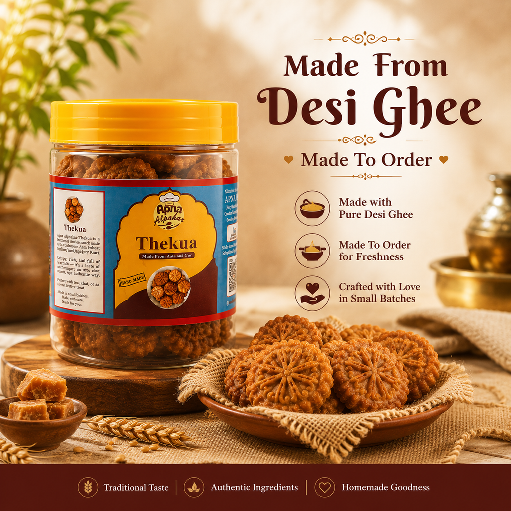 Apna Alpahar Desi Ghee Dry Fruit Thekua - Homemade, Atta (Wheat Flour), 400g